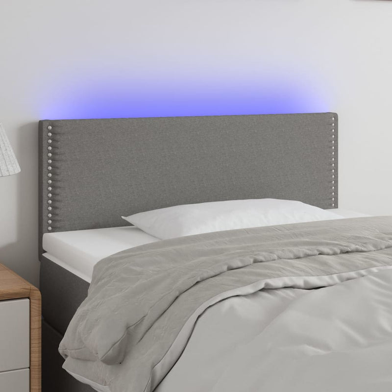 vidaXL sötétszürke szövet LED-es fejtámla 90x5x78/88 cm
