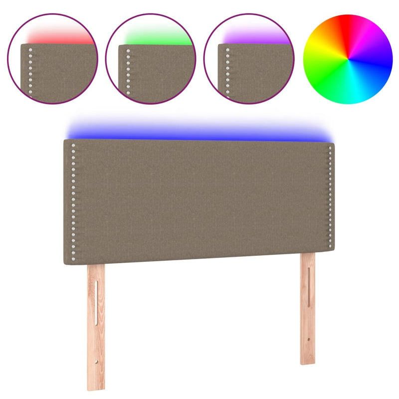 vidaXL tópszínű szövet LED-es fejtámla 90x5x78/88 cm