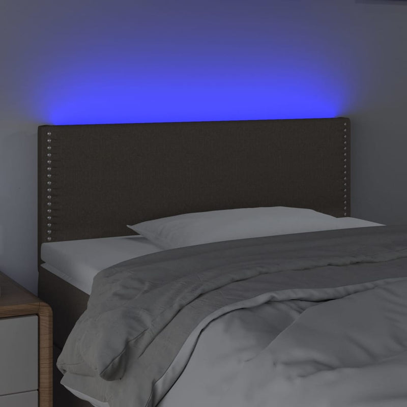 vidaXL tópszínű szövet LED-es fejtámla 90x5x78/88 cm