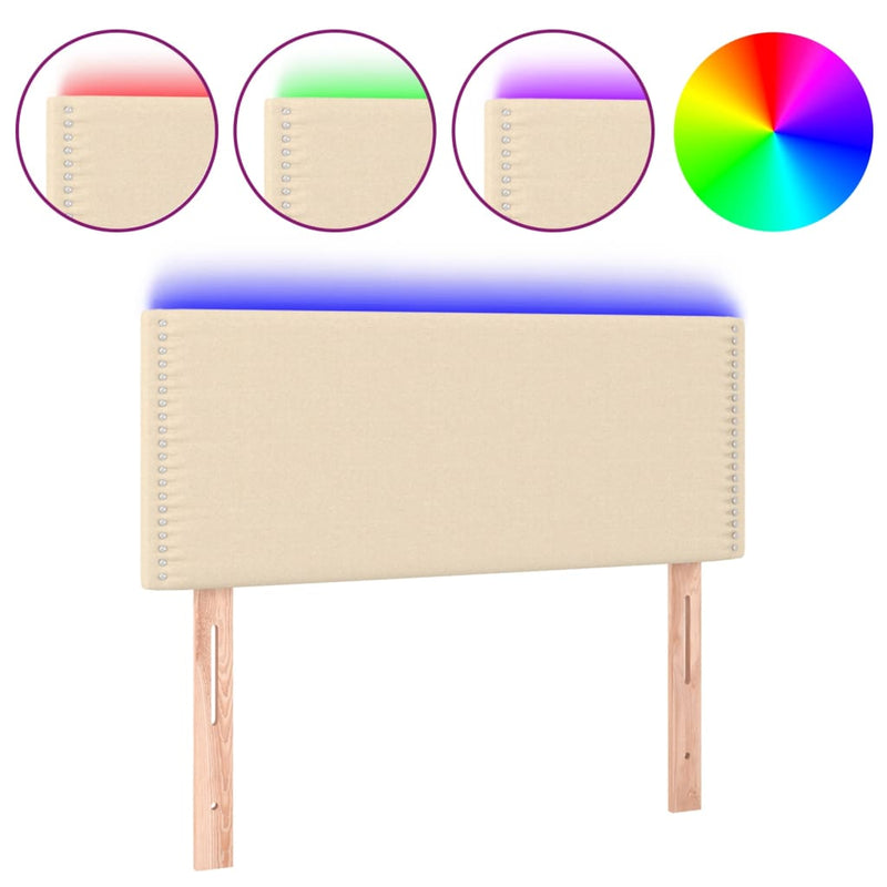 vidaXL krémszínű szövet LED-es fejtámla 90x5x78/88 cm
