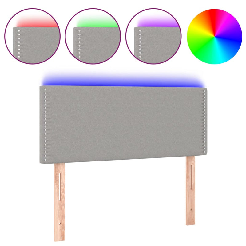 vidaXL világosszürke szövet LED-es fejtámla 100x5x78/88 cm