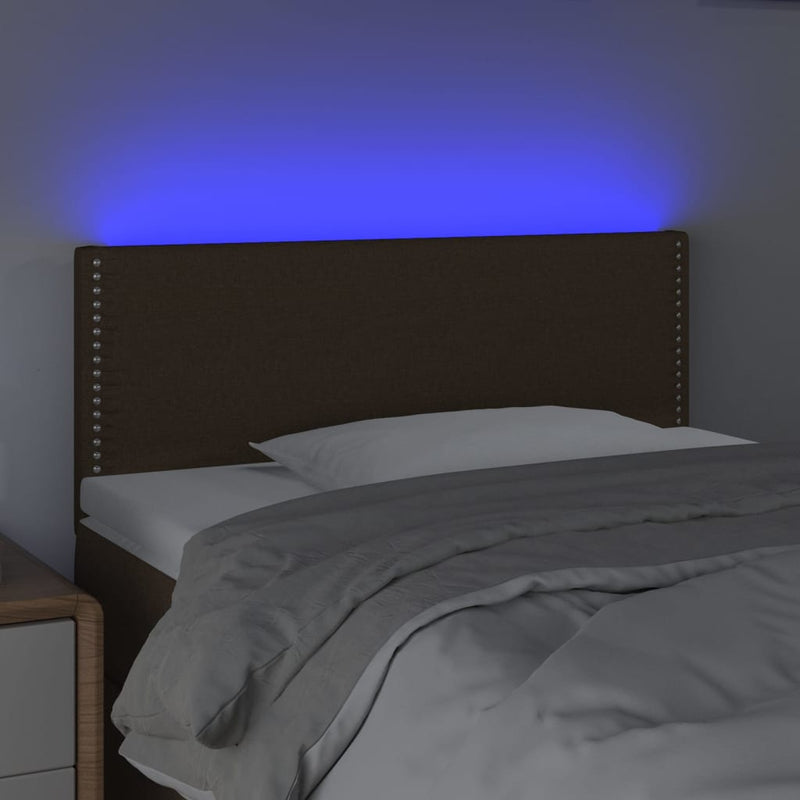 vidaXL sötétbarna szövet LED-es fejtámla 100x5x78/88 cm