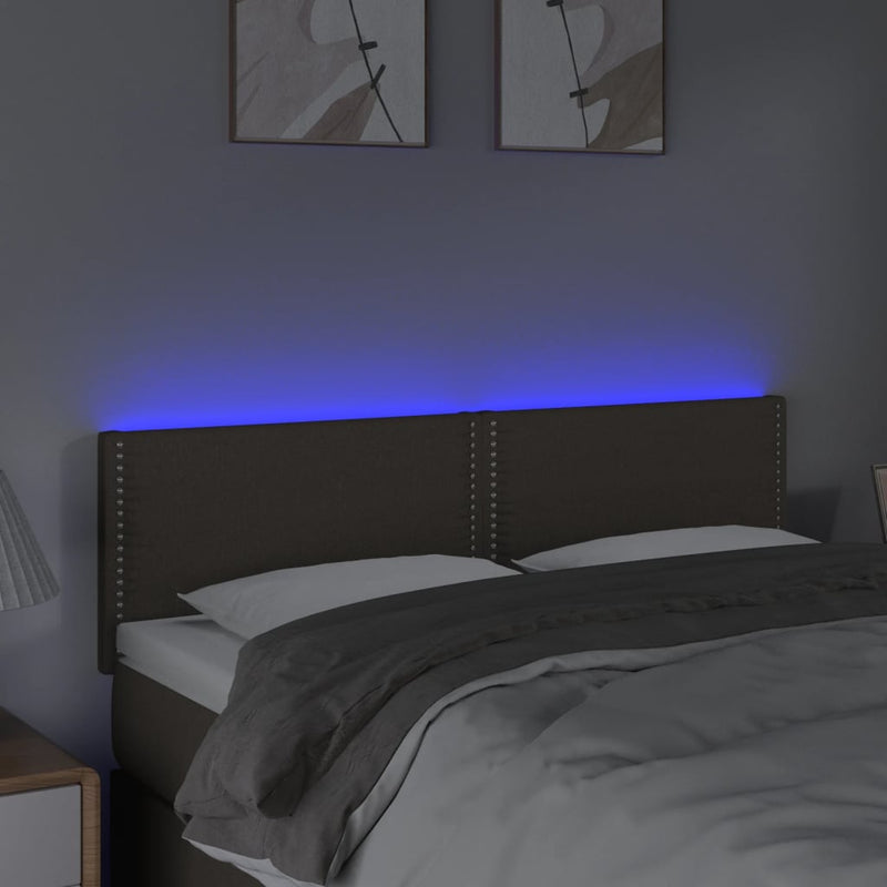 vidaXL tópszínű szövet LED-es fejtámla 144x5x78/88 cm