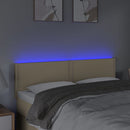 vidaXL krémszínű szövet LED-es fejtámla 144x5x78/88 cm