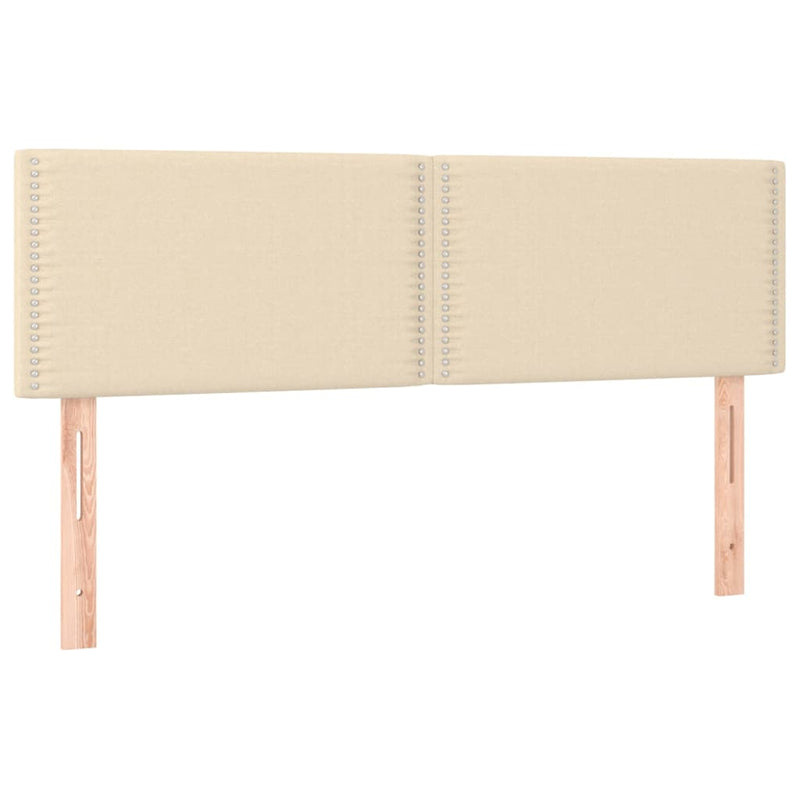 vidaXL krémszínű szövet LED-es fejtámla 144x5x78/88 cm