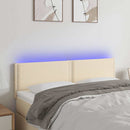 vidaXL krémszínű szövet LED-es fejtámla 144x5x78/88 cm