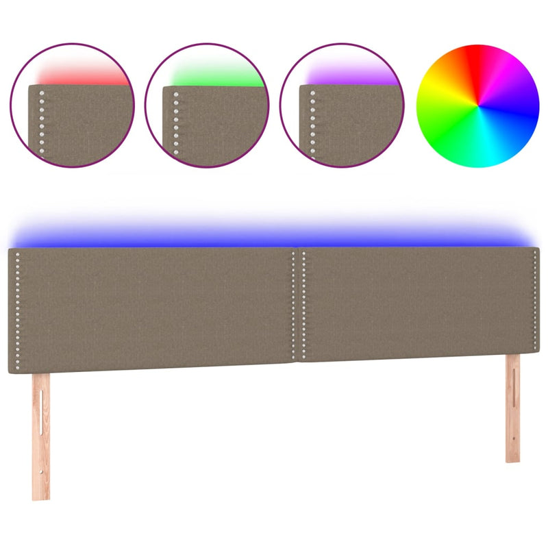 vidaXL tópszínű szövet LED-es fejtámla 180x5x78/88 cm