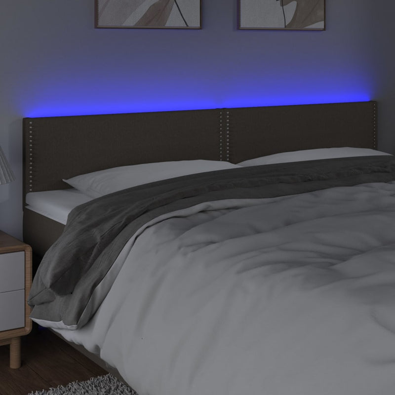 vidaXL tópszínű szövet LED-es fejtámla 180x5x78/88 cm