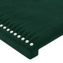 vidaXL sötétzöld bársony LED-es fejtámla 80 x 5 x 78/88 cm