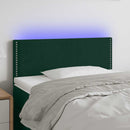 vidaXL sötétzöld bársony LED-es fejtámla 80 x 5 x 78/88 cm