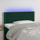 vidaXL sötétzöld bársony LED-es fejtámla 80 x 5 x 78/88 cm