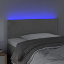 vidaXL világosszürke bársony LED-es fejtámla 90x5x78/88 cm
