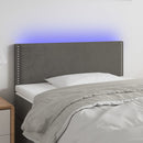 vidaXL sötétszürke bársony LED-es fejtámla 90x5x78/88 cm