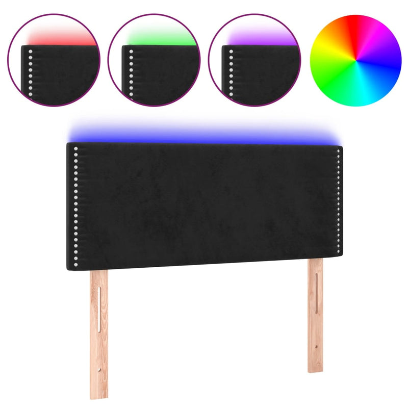 vidaXL fekete bársony LED-es fejtámla 100x5x78/88 cm