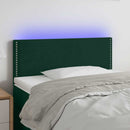 vidaXL sötétzöld bársony LED-es fejtámla 100x5x78/88 cm