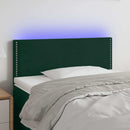 vidaXL sötétzöld bársony LED-es fejtámla 100x5x78/88 cm