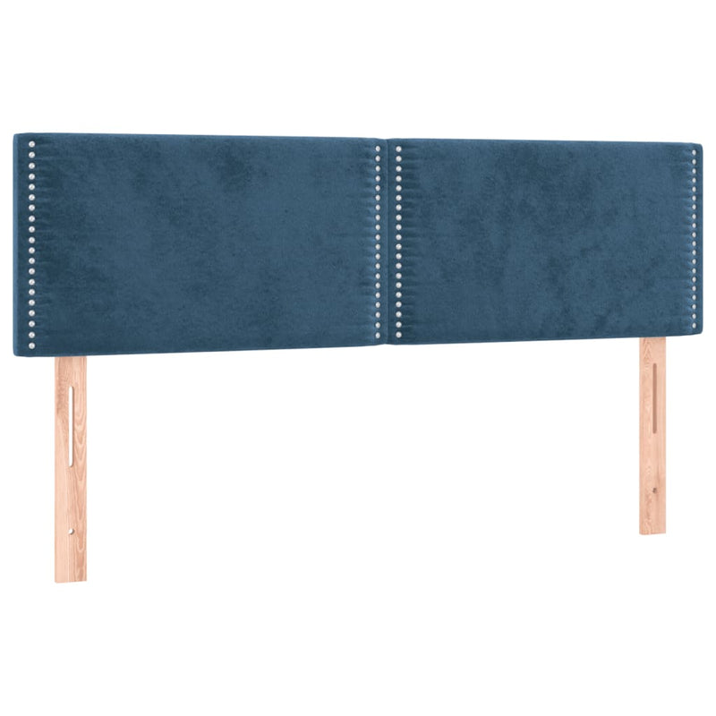 vidaXL sötétkék bársony LED-es fejtámla 144x5x78/88 cm