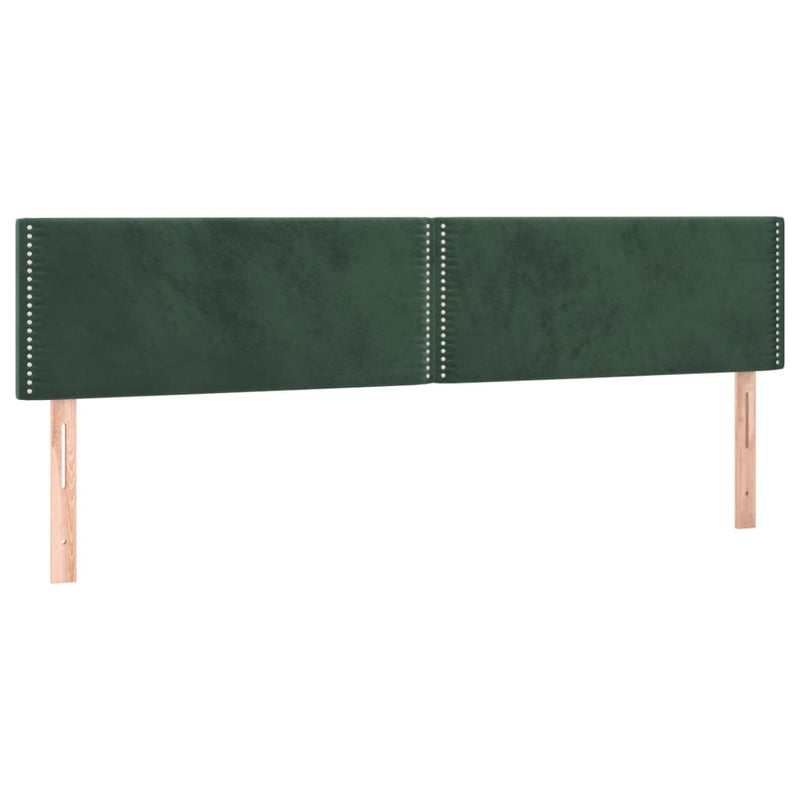 vidaXL sötétzöld bársony LED-es fejtámla 160x5x78/88 cm