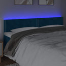 vidaXL sötétkék bársony LED-es fejtámla 160x5x78/88 cm