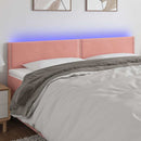 vidaXL rózsaszín bársony LED-es fejtámla 160x5x78/88 cm