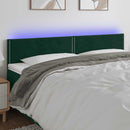 vidaXL sötétzöld bársony LED-es fejtámla 180x5x78/88 cm