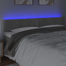 vidaXL világosszürke bársony LED-es fejtámla 200x5x78/88 cm