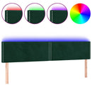 vidaXL sötétzöld bársony LED-es fejtámla 200x5x78/88 cm