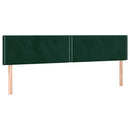 vidaXL sötétzöld bársony LED-es fejtámla 200x5x78/88 cm