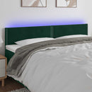 vidaXL sötétzöld bársony LED-es fejtámla 200x5x78/88 cm