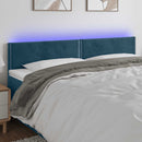 vidaXL sötétkék bársony LED-es fejtámla 200x5x78/88 cm