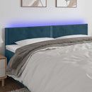 vidaXL sötétkék bársony LED-es fejtámla 200x5x78/88 cm