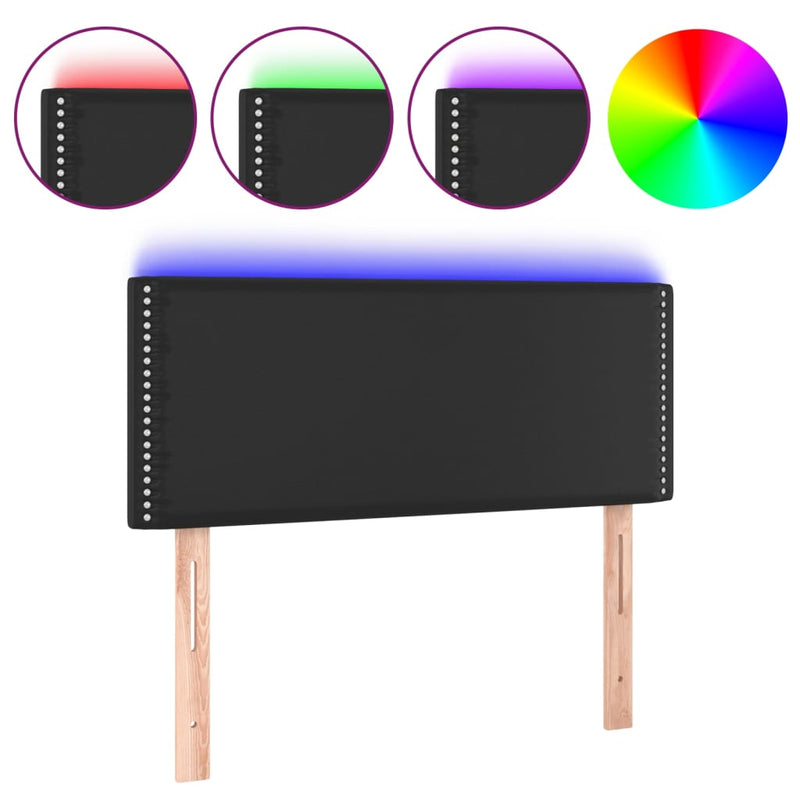 vidaXL fekete műbőr LED-es fejtámla 80 x 5 x 78/88 cm