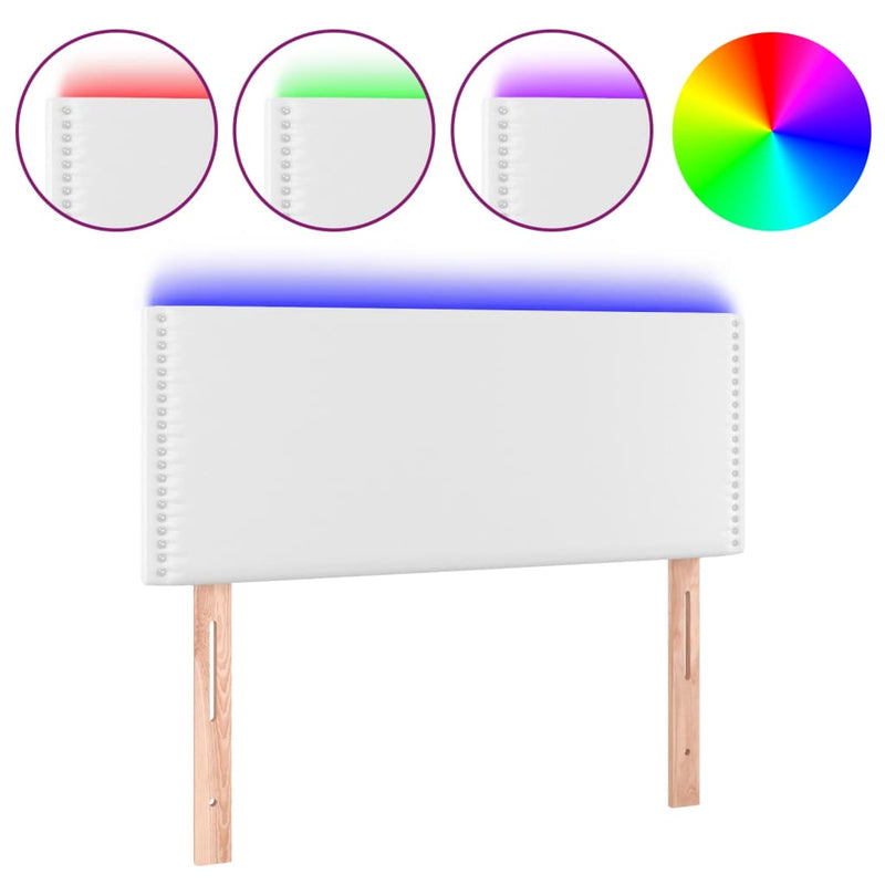 vidaXL fehér műbőr LED-es fejtámla 80 x 5 x 78/88 cm