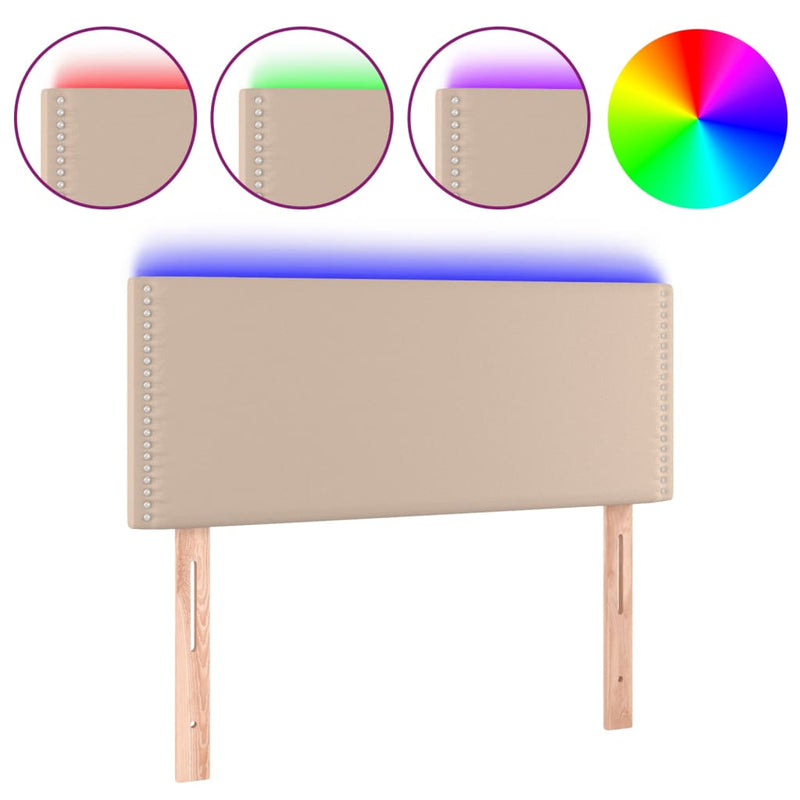 vidaXL cappuccino színű műbőr LED-es fejtámla 80 x 5 x 78/88 cm