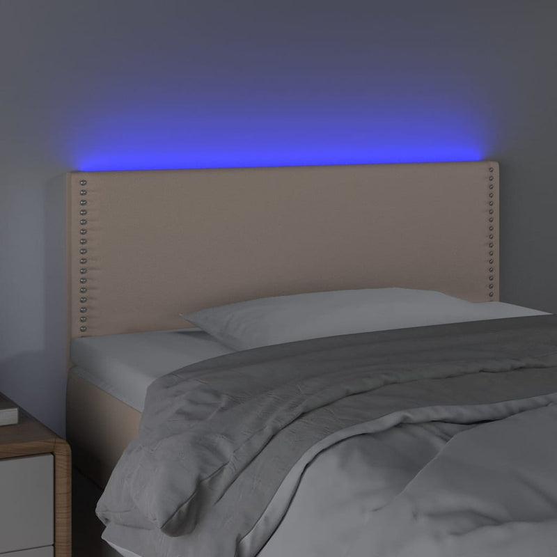 vidaXL cappuccino színű műbőr LED-es fejtámla 80 x 5 x 78/88 cm
