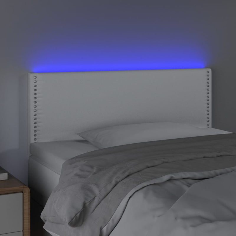 vidaXL fehér műbőr LED-es fejtámla 100 x 5 x 78/88 cm