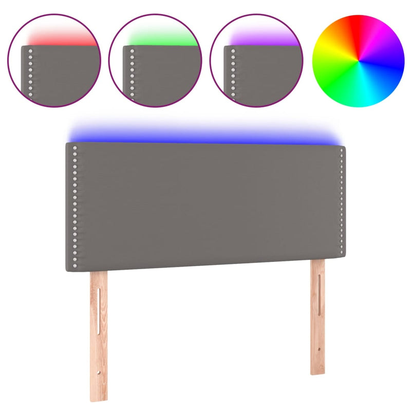 vidaXL szürke műbőr LED-es fejtámla 100 x 5 x 78/88 cm