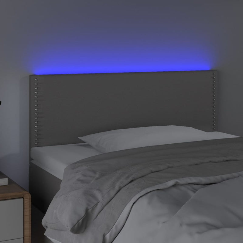 vidaXL szürke műbőr LED-es fejtámla 100 x 5 x 78/88 cm
