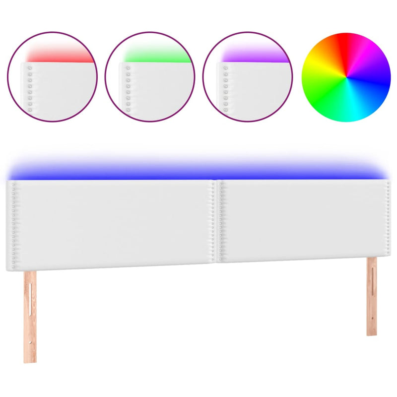 vidaXL fehér műbőr LED-es fejtámla 160 x 5 x 78/88 cm