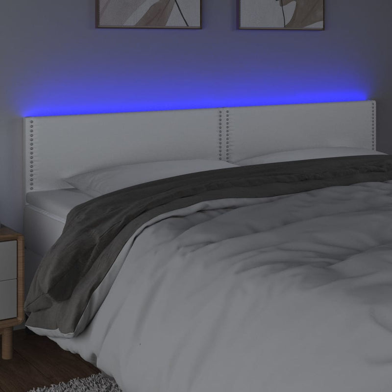 vidaXL fehér műbőr LED-es fejtámla 160 x 5 x 78/88 cm
