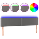 vidaXL szürke műbőr LED-es fejtámla 180 x 5 x 78/88 cm