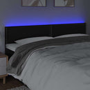 vidaXL fekete műbőr LED-es fejtámla 200 x 5 x 78/88 cm