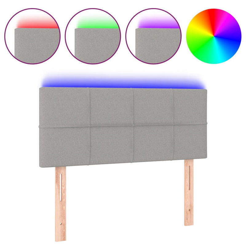 vidaXL világosszürke szövet LED-es fejtámla 80 x 5 x 78/88 cm