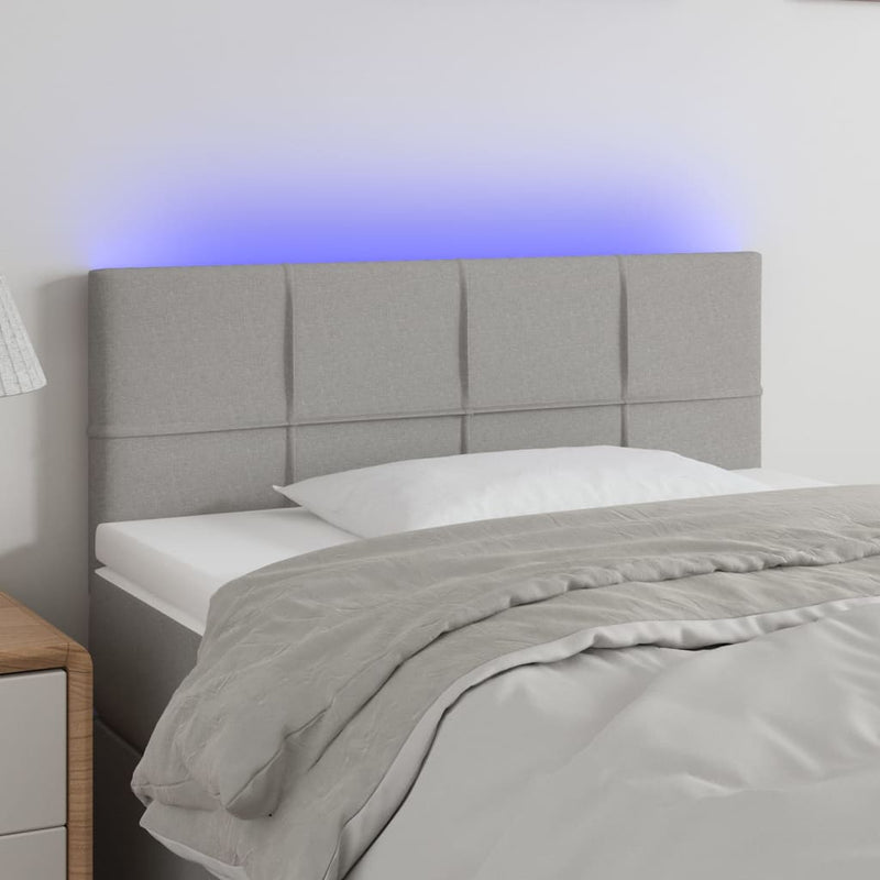 vidaXL világosszürke szövet LED-es fejtámla 80 x 5 x 78/88 cm
