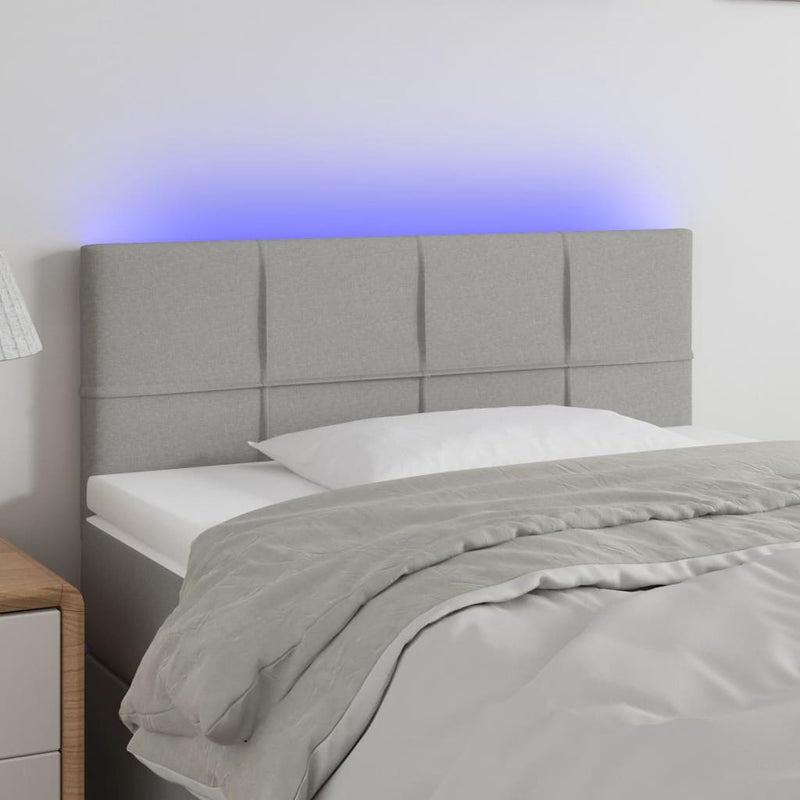 vidaXL világosszürke szövet LED-es fejtámla 90x5x78/88 cm