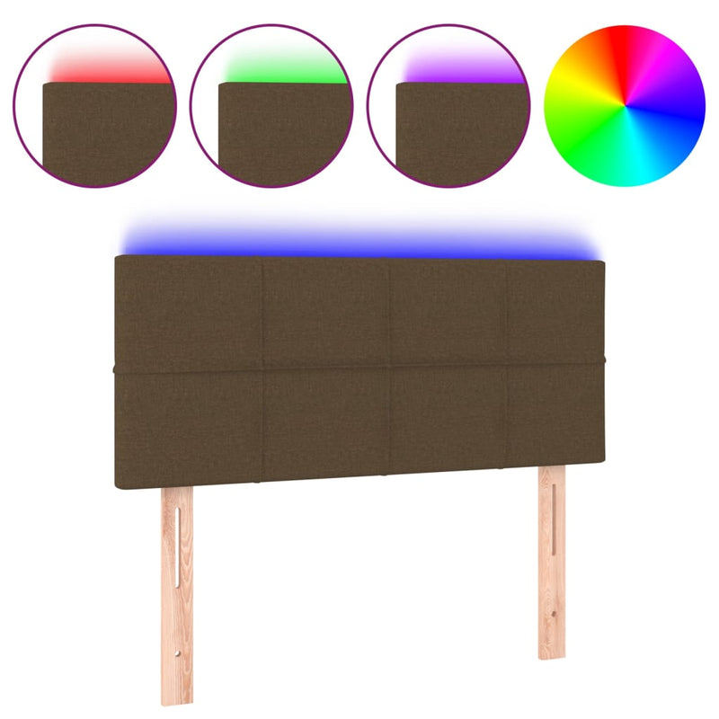 vidaXL sötétbarna szövet LED-es fejtámla 90x5x78/88 cm