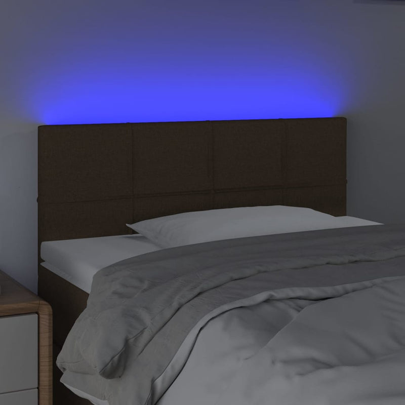 vidaXL sötétbarna szövet LED-es fejtámla 90x5x78/88 cm