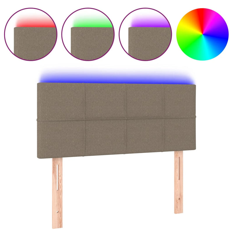 vidaXL tópszínű szövet LED-es fejtámla 90x5x78/88 cm