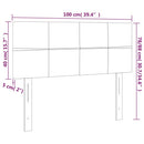 vidaXL fekete szövet LED-es fejtámla 100x5x78/88 cm