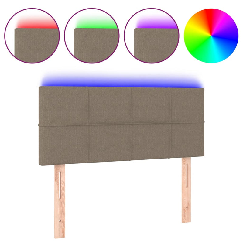 vidaXL tópszínű szövet LED-es fejtámla 100x5x78/88 cm